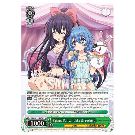 Weiss Schwarz - Date A Live Vol.2 - Pajama Party, Tohka & Yoshino (SR) DAL/W99-E030S
