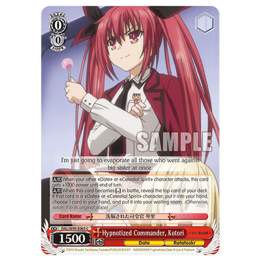Weiss Schwarz - Date A Live Vol.2 - Hypnotized Commander, Kotori (C) DAL/W99-E065