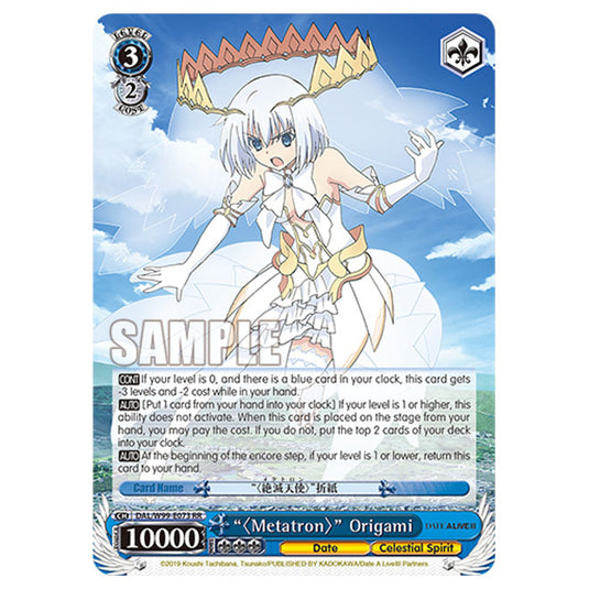 Weiss Schwarz - Date A Live Vol.2 - "〈Metatron〉" Origami (RR) DAL/W99-E073