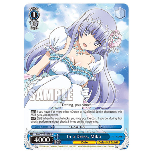 Weiss Schwarz - Date A Live Vol.2 - In a Dress, Miku (R) DAL/W99-E078