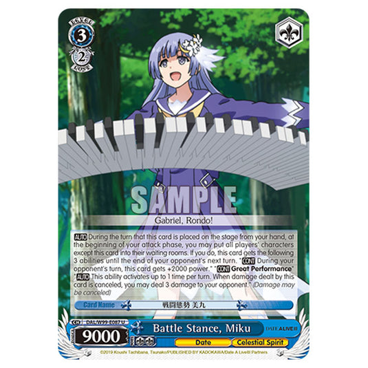 Weiss Schwarz - Date A Live Vol.2 - Battle Stance, Miku (U) DAL/W99-E087