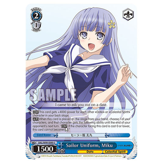 Weiss Schwarz - Date A Live Vol.2 - Sailor Uniform, Miku (C) DAL/W99-E095