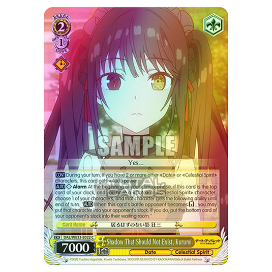 Weiss Schwarz - Date A Bullet - Shadow That Should Not Exist, Kurumi (C) DAL/WE33-E022 (Foil)
