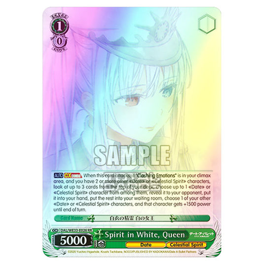 Weiss Schwarz - Date A Bullet - Spirit in White, Queen (RR) DAL/WE33-E026 (Foil)