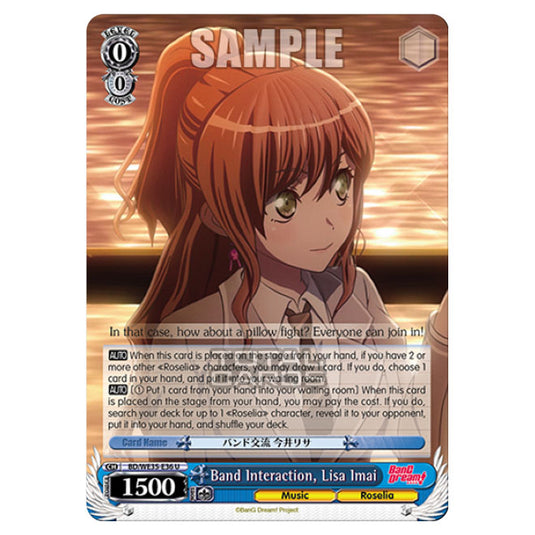 Weiss Schwarz - Bang Dream Popping Party Roselia - Band Interaction, Lisa Imai (U) BD/WE35-E36
