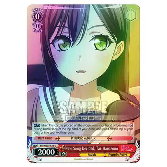 Weiss Schwarz - Bang Dream Popping Party Roselia - New Song Decided, Tae Hanazono (U) BD/WE35-E13 (Foil)