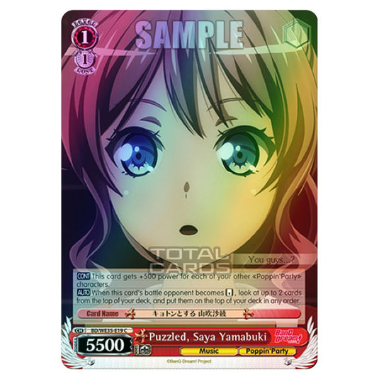 Weiss Schwarz - Bang Dream Popping Party Roselia - Puzzled, Saya Yamabuki (C) BD/WE35-E19 (Foil)
