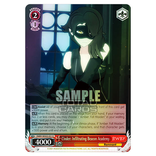 Weiss Schwarz - RWBY - Cinder: Infiltrating Beacon Academy (R) RWBY/WX03-051