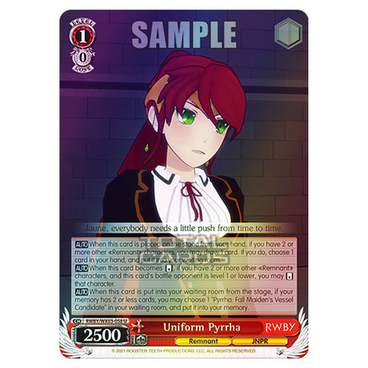 Weiss Schwarz - RWBY - Uniform Pyrrha (U) RWBY/WX03-058