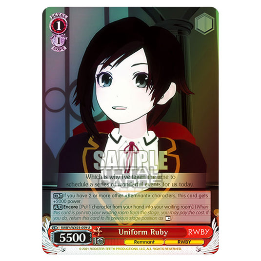 Weiss Schwarz - RWBY - Uniform Ruby (U) RWBY/WX03-059