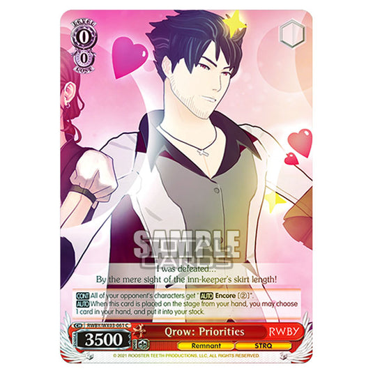 Weiss Schwarz - RWBY - Qrow: Priorities (C) RWBY/WX03-061