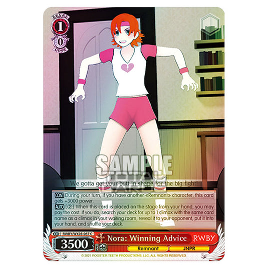 Weiss Schwarz - RWBY - Nora: Winning Advice (C) RWBY/WX03-067