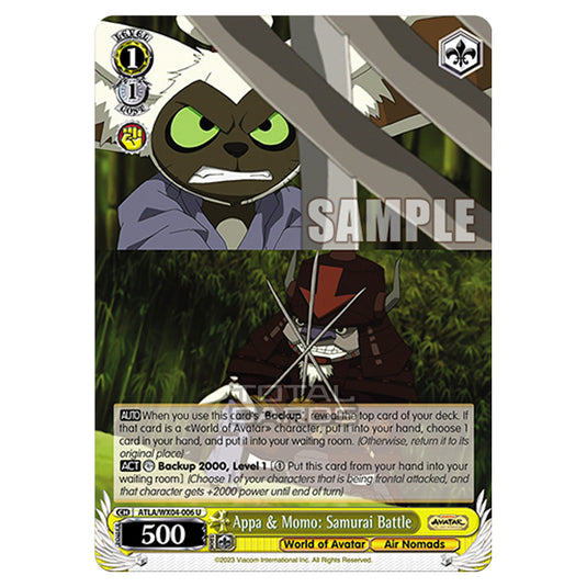 Weiss Schwarz - Avatar - The Last Airbender - Appa & Momo: Samurai Battle (U) ATLA/WX04-006