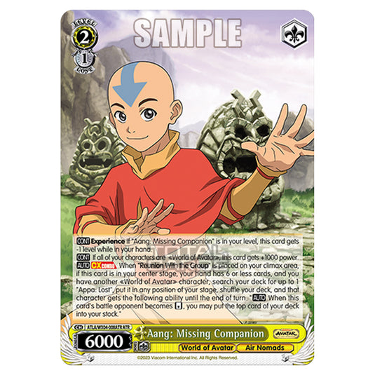 Weiss Schwarz - Avatar - The Last Airbender - Aang: Missing Companion (ATR) ATLA/WX04-008ATR