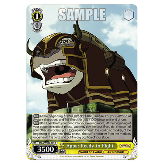 Weiss Schwarz - Avatar - The Last Airbender - Appa: Ready to Fight (C) ATLA/WX04-015