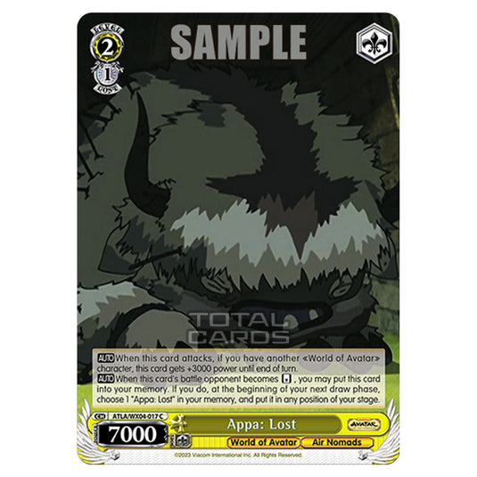Weiss Schwarz - Avatar - The Last Airbender - Appa: Lost (C) ATLA/WX04-017