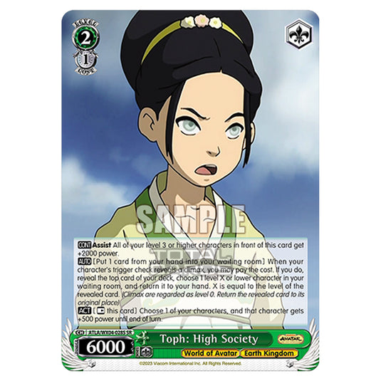 Weiss Schwarz - Avatar - The Last Airbender - Toph: High Society (SR) ATLA/WX04-028S