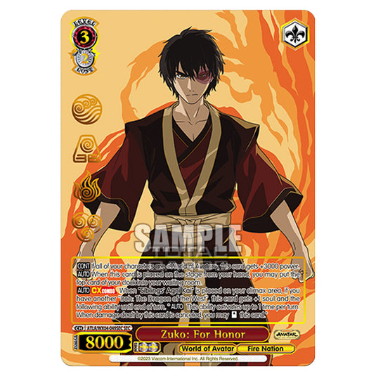 Weiss Schwarz - Avatar - The Last Airbender - Zuko: For Honor (SEC) ATLA/WX04-049SEC