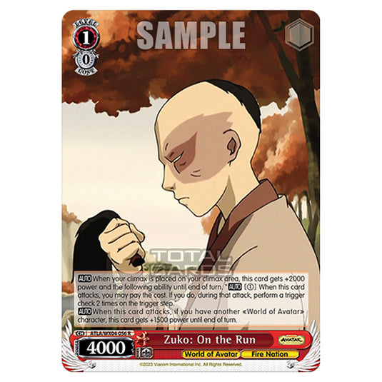 Weiss Schwarz - Avatar - The Last Airbender - Zuko: On the Run (R) ATLA/WX04-056
