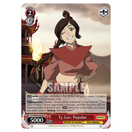 Weiss Schwarz - Avatar - The Last Airbender - Ty Lee: Popular (ATR) ATLA/WX04-057ATR