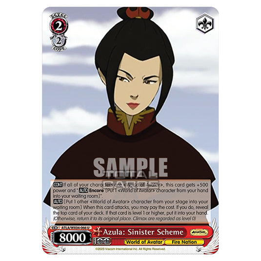 Weiss Schwarz - Avatar - The Last Airbender - Azula: Sinister Scheme (U) ATLA/WX04-066