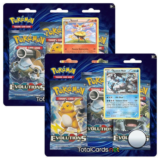 XY - Evolutions - 3 Pack Blister Set (Black Kyurem & Braixen)
