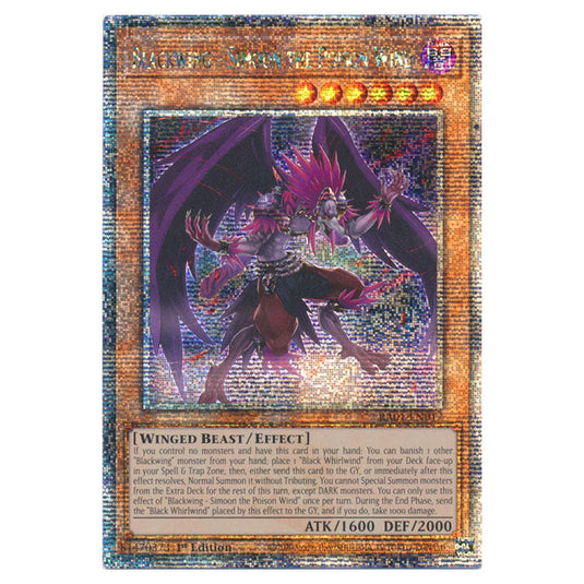 Yu-Gi-Oh! - 25th Anniversary Rarity Collection - Blackwing - Simoon the Poison Wind (Quarter Century Secret Rare) RA01-EN012-QCSR