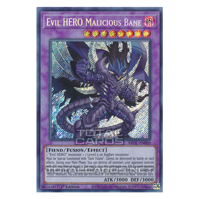 Yu-Gi-Oh! - Brothers of Legend - Evil HERO Malicious Bane (Secret Rare Yu-Gi-Oh! - Brothers of Legend - Evil HERO Malicious Bane (Secret Rare