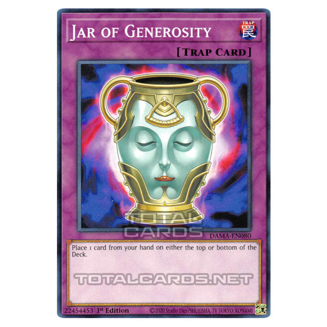 Yu-Gi-Oh! - Dawn of Majesty - Jar of Generosity (Common) DAMA-EN080 Yu-Gi-Oh! - Dawn of Majesty - Jar of Generosity (Common) DAMA-EN080