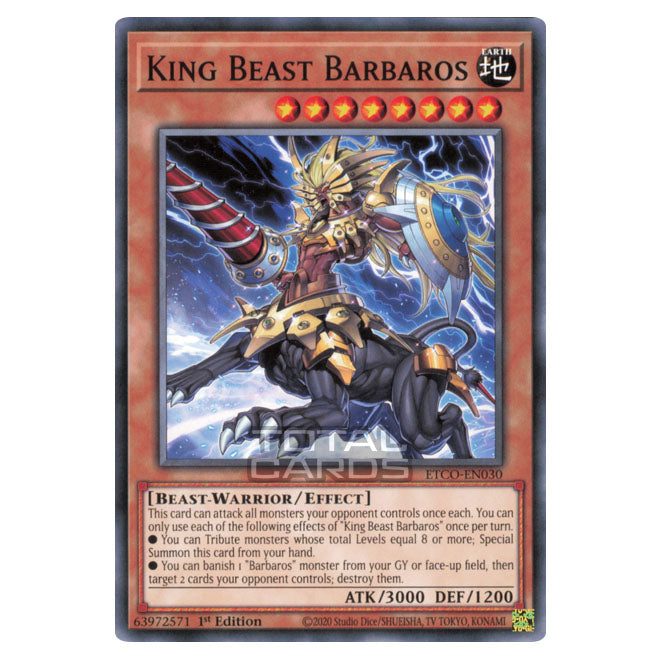 Yu-Gi-Oh! - Eternity Code - King Beast Barbaros (Common) ETCO-EN030 Yu-Gi-Oh! - Eternity Code - King Beast Barbaros (Common) ETCO-EN030
