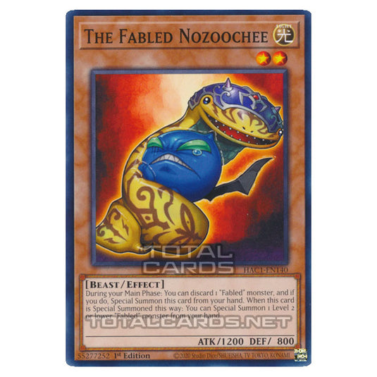 Yu-Gi-Oh! - Hidden Arsenal - Chapter 1 - The Fabled Nozoochee (Normal Parallel Rare) HAC1-EN140A