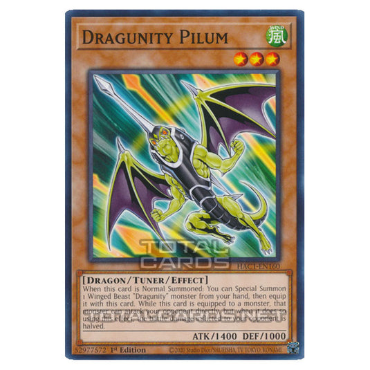 Yu-Gi-Oh! - Hidden Arsenal - Chapter 1 - Dragunity Pilum (Normal Parallel Rare) HAC1-EN160A