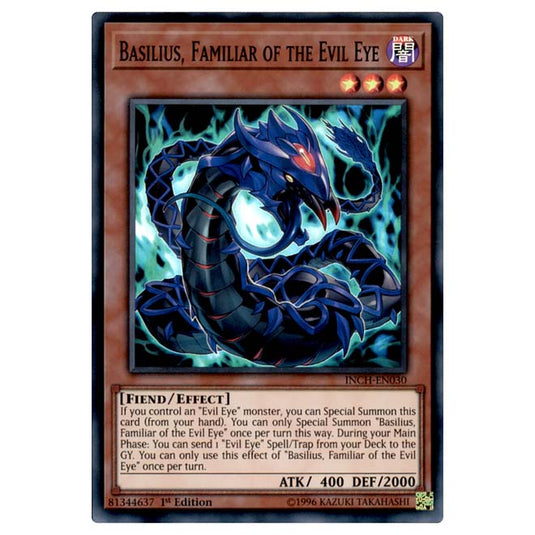 Yu-Gi-Oh! - Infinity Chasers - Basilius, Familiar of the Evil Eye (Super Rare) INCH-EN030