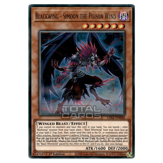 Yu-Gi-Oh! - Legendary Duelists: Season 2 - Blackwing - Simoon the Poison Wind (Ultra Rare) LDS2-EN040-Gold