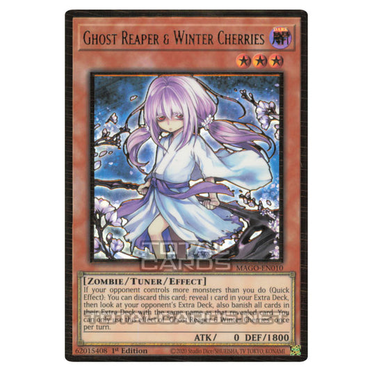 Yu-Gi-Oh! - Maximum Gold - Ghost Reaper & Winter Cherries (alternate art) (Premium Gold Rare) MAGO-EN010A