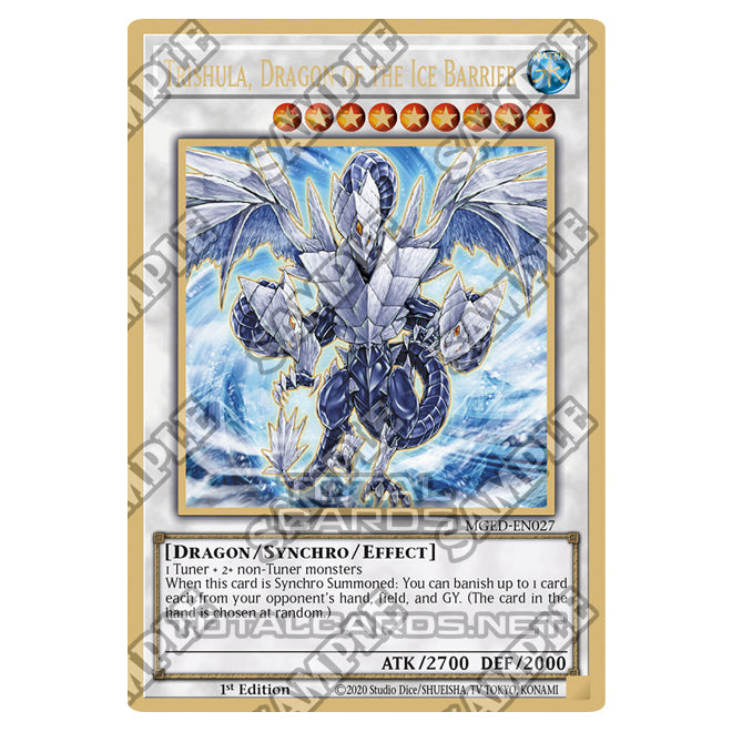 Yu-Gi-Oh! Trishula, Dragon Of The Ice Barrier Card - MGED-EN027 Premium Gold Rare 1st Edition