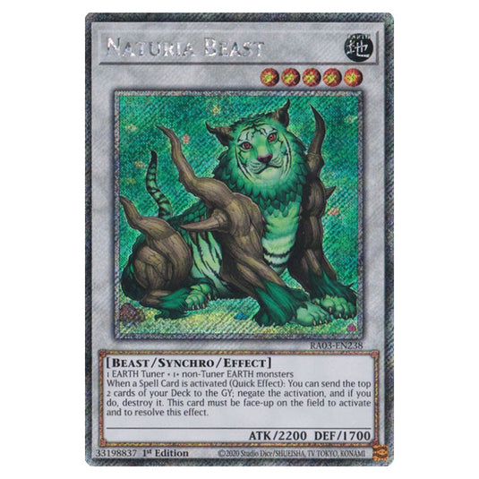 Yu-Gi-Oh! - Quarter Century Bonanza - Naturia Beast (Platinum Secret Rare) RA03-EN238