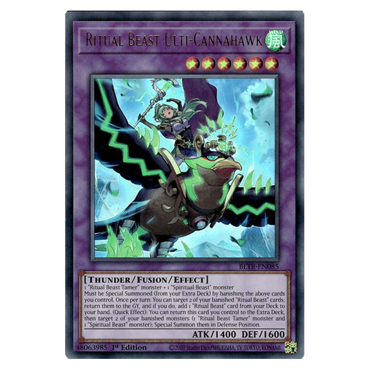 Ritual Beast Ulti-Cannahawk (Alternate Art) BLTR-EN085 card from the Yu-Gi-Oh! set Battles of Legend: Terminal Revenge