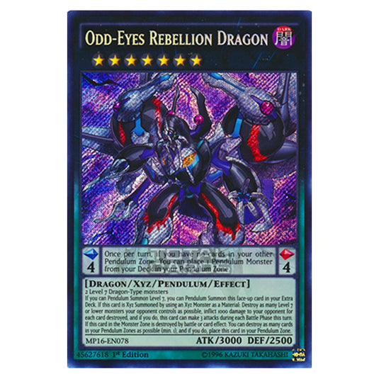 Yu-Gi-Oh! - 2016 Mega-Tin Mega Pack - Odd-Eyes Rebellion Dragon (Secret Rare) MP16-EN078