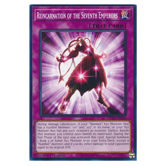 Reincarnation of the Seventh Emperors MP24-EN360 card from the Yu-Gi-Oh! set Dueling Mirrors