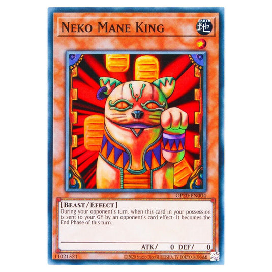 Neko Mane King OP20-EN004 card from the Yu-Gi-Oh! set OTS Tournament Pack 20