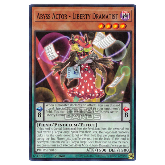 Yu-Gi-Oh! - Photon Hypernova - Abyss Actor - Liberty Dramatist (Common) PHHY-EN016