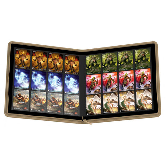 Ultimate Guard - QUADROW Zipfolio 480 - 24-Pocket XenoSkin - Sand