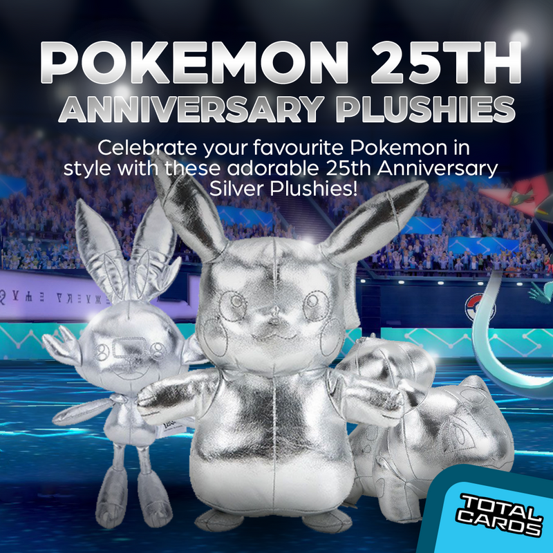 Celebrate your favourite Pokemon with these fun silver plushes!