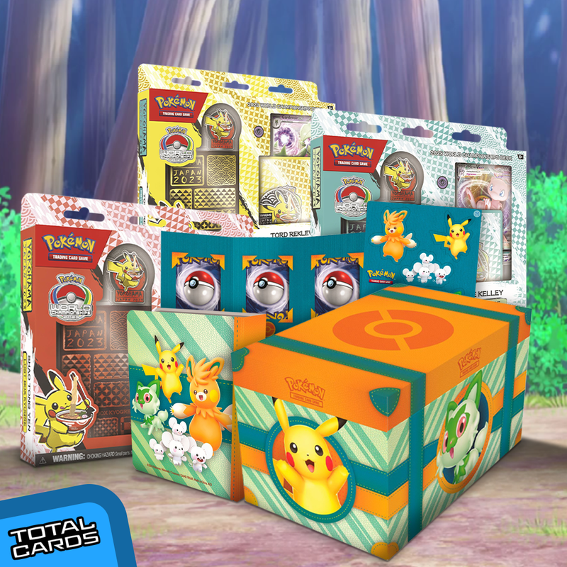 New Pokemon product reveals - Paldea Adventures Chest and 2023 World Championships Decks!