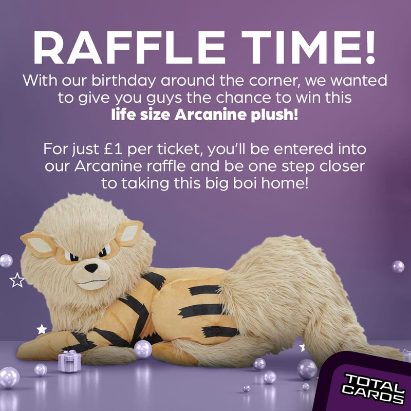 Arcanine Life Size Plush - Total Card Birthday Raffle!