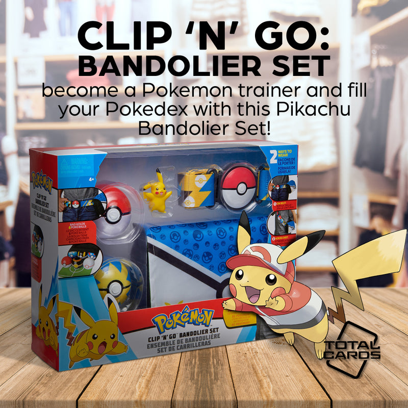 Become a Pokemon Trainer with the Clip 'N' Go Pokeball Bandolier Set Pikachu!