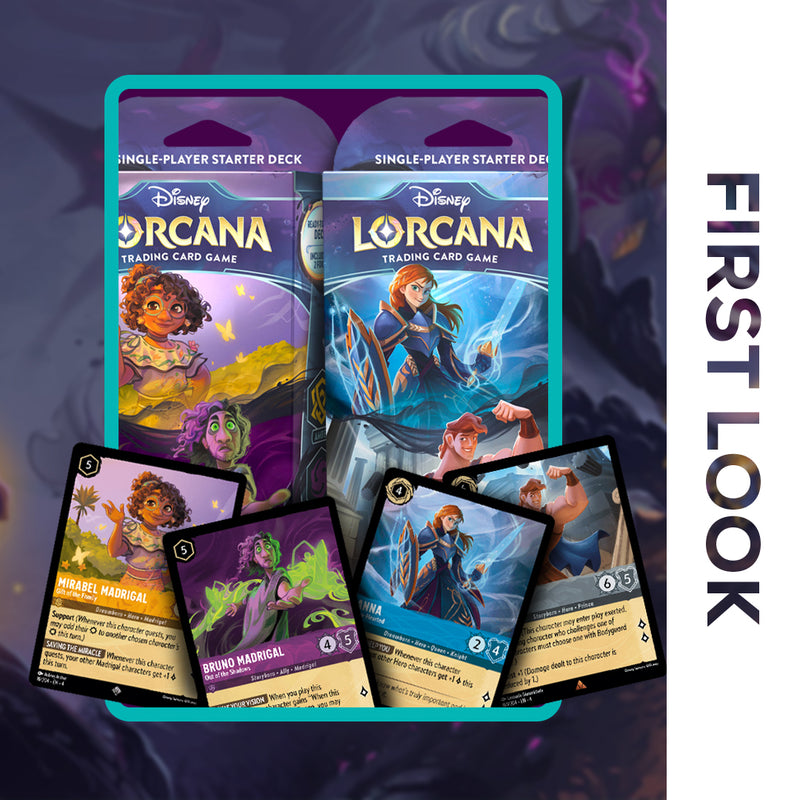 A Closer Look at Lorcana Ursula Returns Starter Decks Amber Amethyst & Sapphire Steel - Total Cards Unboxing Video