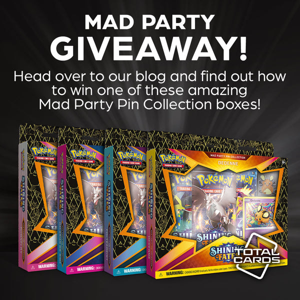 Win a Shining Fates Mad Party Pin Collection in our promotional raffle!