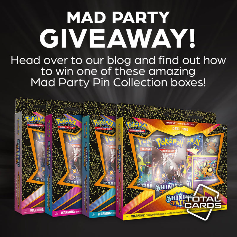 Win a Shining Fates Mad Party Pin Collection in our promotional raffle!